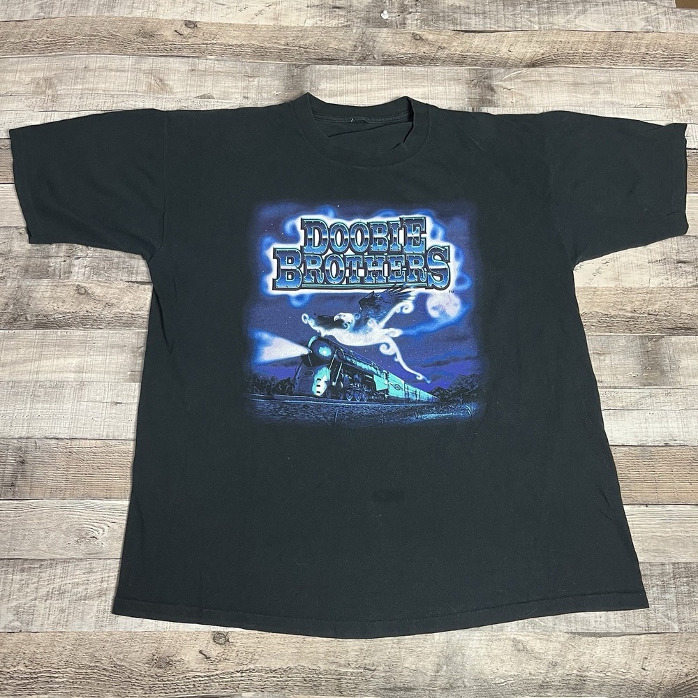 Doobie Brothers Shirt Size 2XL Black Vintage 2000 Y2K Band Tee